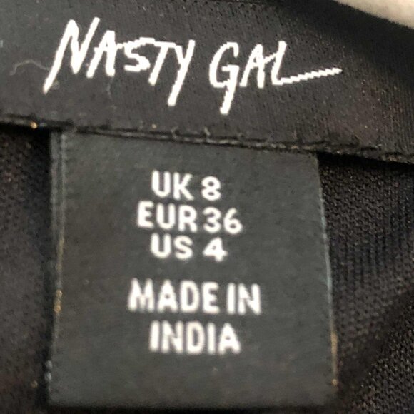 New NASTY GAL Mirror Sequin Embellished Crop Top Black Silver 4 MSRP $330 - Picture 5 of 5